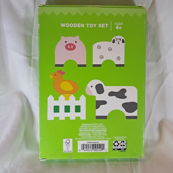 Happy go Fluffy Wooden Toy Stacking Blocks Toy, Farm Animals, 8 Blocks - Picture 4 of 4